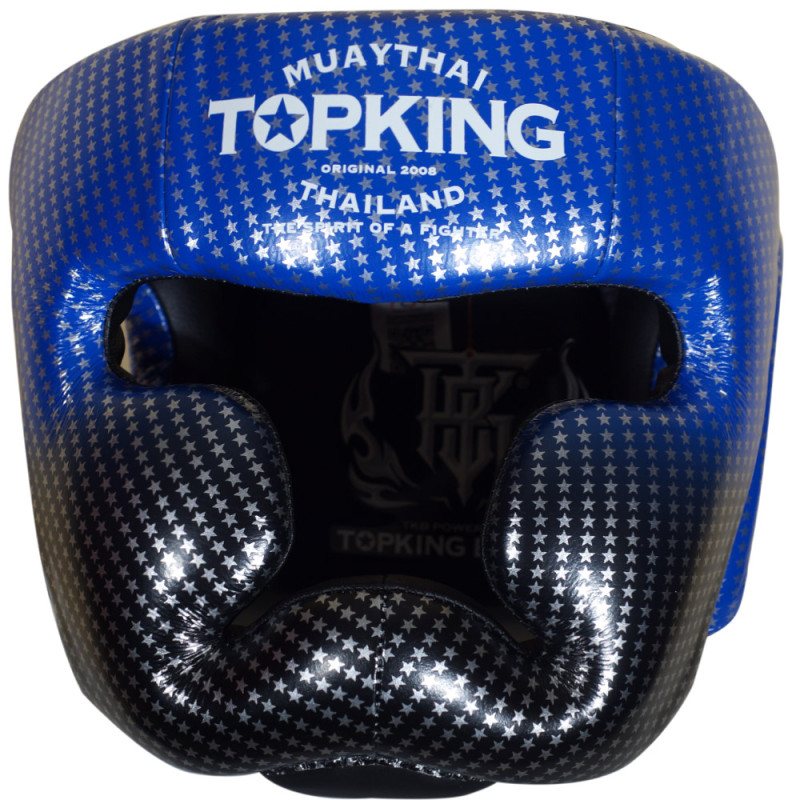 TKB TopKing "Super Star" Boxing Headgear Head Guard Blue