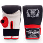 TKB Top King TKBMP-OT Bag Gloves Muay Thai Boxing Mitts Open Thumb Black-White-Red