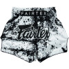 Fairtex BS1948 "Grunge" White Muay Thai Boxing Shorts Free Shipping