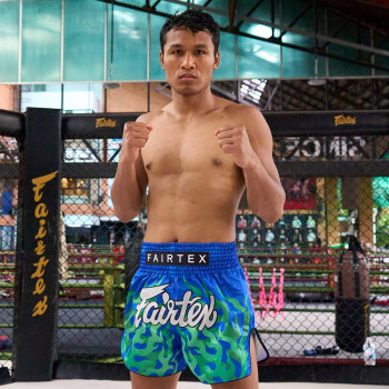 Fairtex "Jo Nattawut" Blue Muay Thai Boxing Shorts Free Shipping