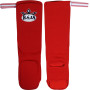 Raja Boxing Shin Guards Elastic Cotton Competition Shin Pads Red Free Shipping