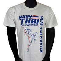 Muay Thai T-Shirt "Fighter" White Free Shipping