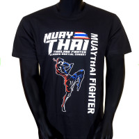 Muay Thai T-Shirt "Fighter" Black Free Shipping