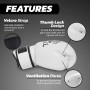 Mongkol "Breathable" Muay Thai Boxing Gloves Mesh Palm White-Black