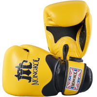 Mongkol "Breathable" Muay Thai Boxing Gloves Mesh Palm Yellow-Black