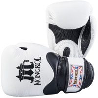 Mongkol "Breathable" Muay Thai Boxing Gloves Mesh Palm White-Black