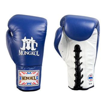 Mongkol BGML01 Muay Thai Boxing Gloves Lace Up Blue