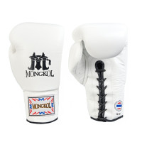 Mongkol BGML01 Muay Thai Boxing Gloves Lace Up White