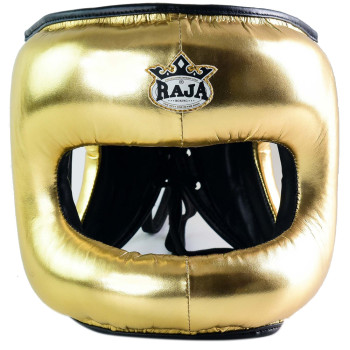 Raja Boxing Headgear Head Guard Full Face Bumper Gold