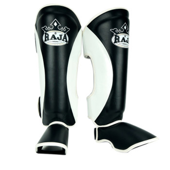 Raja Boxing RTSP-1-D Muay Thai Shin Guards Black-White