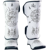 Raja Boxing "SakYan" Muay Thai Shin Guards White