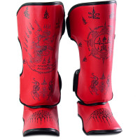 Raja Boxing "SakYan" Muay Thai Shin Guards Red