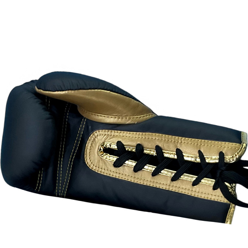 Raja Boxing "Single" Muay Thai Boxing Gloves Lace Up Black-Gold