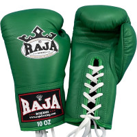 Raja Boxing "Single" Muay Thai Boxing Gloves Lace Up Green