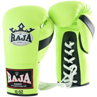 Raja Boxing "Single" Muay Thai Boxing Gloves Lace Up Neogreen
