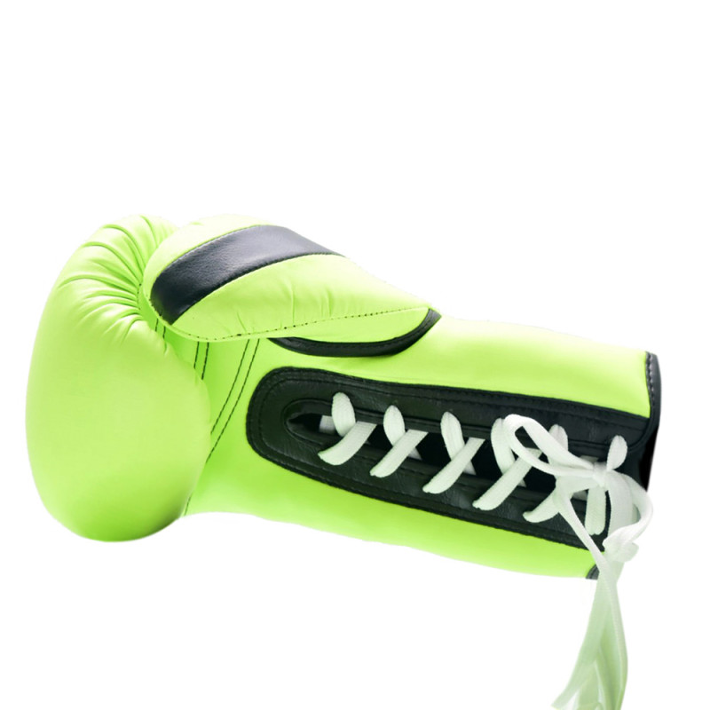 Raja Boxing "Single" Muay Thai Boxing Gloves Lace Up Neogreen