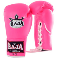 Raja Boxing "Single" Muay Thai Boxing Gloves Lace Up Pink