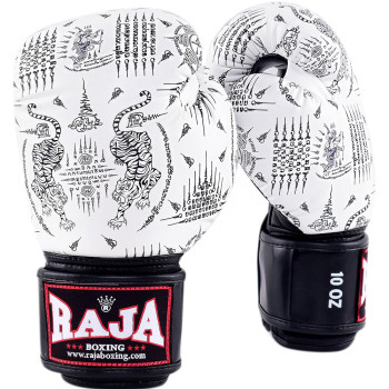 Raja Boxing Muay Thai Gloves "Sakyan" White-Black