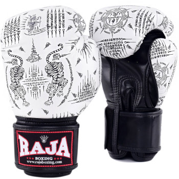 Raja Boxing Muay Thai Gloves "Sakyan" White-Black