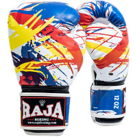 Raja Boxing Muay Thai Gloves "Paint" White