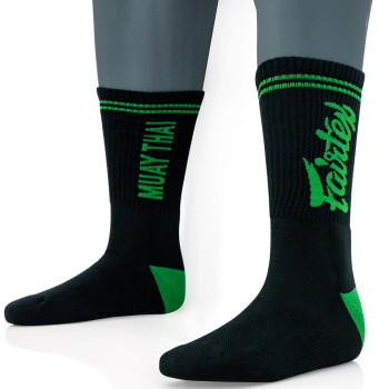 Fairtex Socks3 Dry-Fit Tech Black-Green Free Shipping