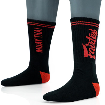 Fairtex Socks3 Dry-Fit Tech Black-Red Free Shipping
