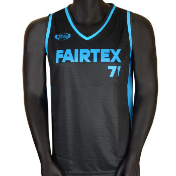 Fairtex JS27 Jersey Training Shirt Tank Top Muay Thai Boxing Free Shipping Black-Blue