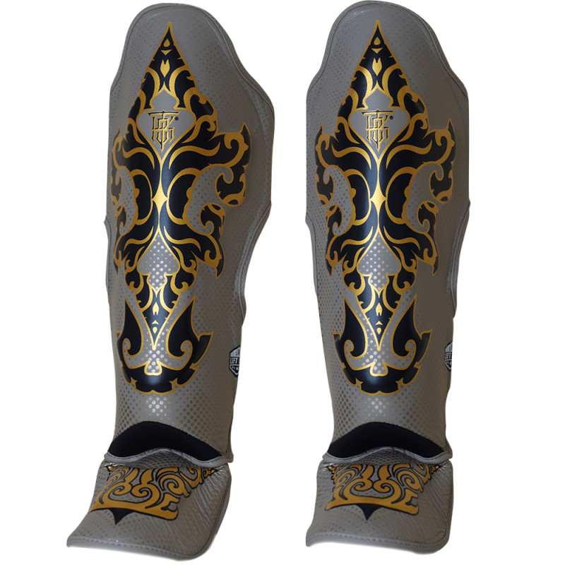 TKB TopKing TKSGKN-01 Shin Guards Muay Thai Boxing "Kanok" Beige