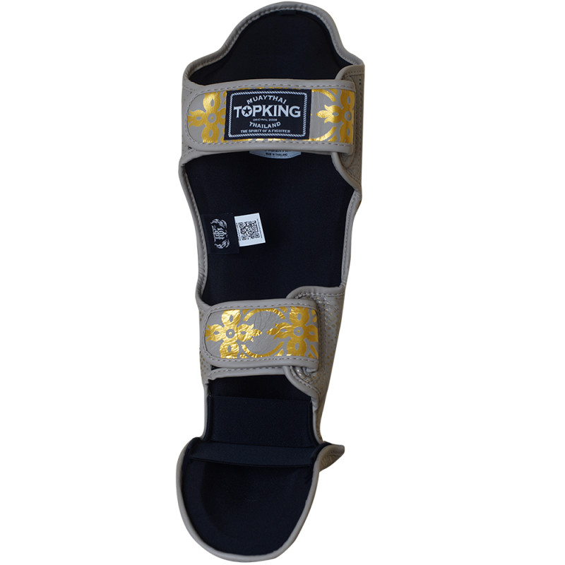 TKB TopKing TKSGKN-01 Shin Guards Muay Thai Boxing "Kanok" Beige