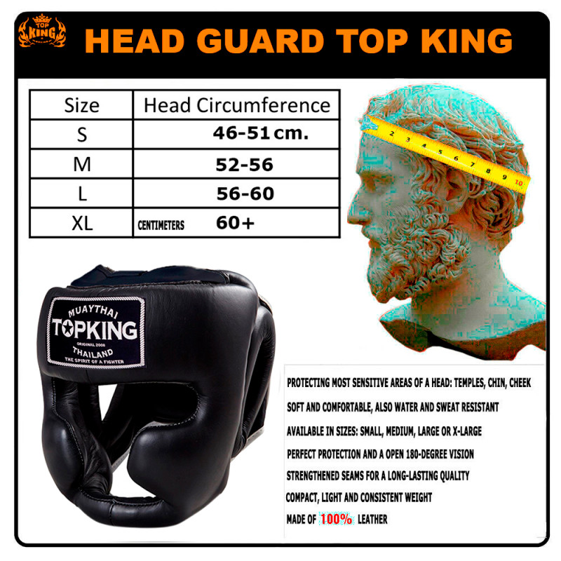 TKB TopKing TKHGFC-EV "Full Coverage" Boxing Headgear Head Guard Black