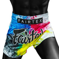 Fairtex BS1937 "Acid Jazz" White Muay Thai Boxing Shorts Free Shipping
