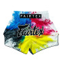 Fairtex BS1937 "Acid Jazz" White Muay Thai Boxing Shorts Free Shipping