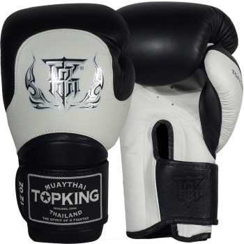 TKB Top King Boxing Gloves "Blend-02" Black-White