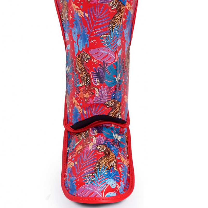 TKB TopKing "Wild Tiger" Shin Guards Muay Thai Boxing Red