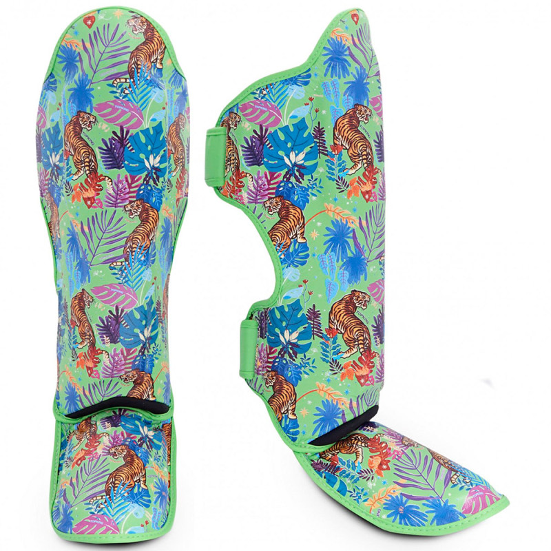 TKB TopKing "Wild Tiger" Shin Guards Muay Thai Boxing Green