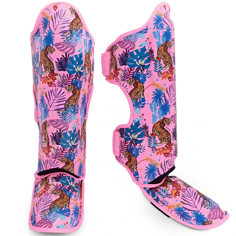 TKB TopKing "Wild Tiger" Shin Guards Muay Thai Boxing Pink