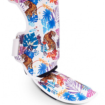 TKB TopKing "Wild Tiger" Shin Guards Muay Thai Boxing White