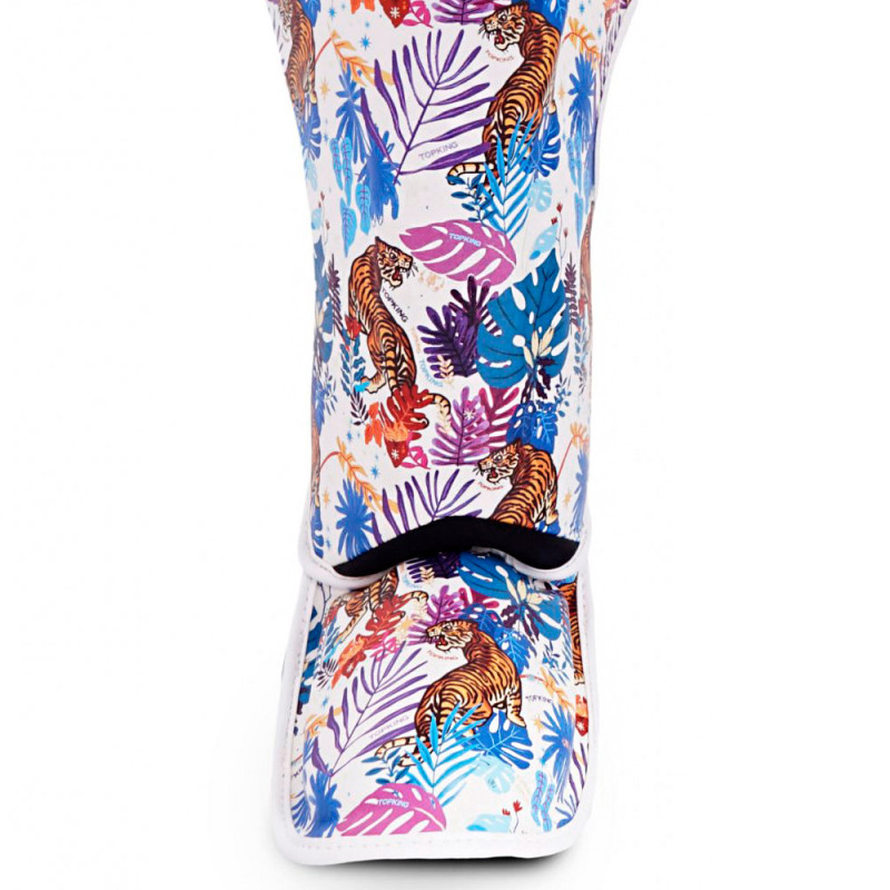 TKB TopKing "Wild Tiger" Shin Guards Muay Thai Boxing White