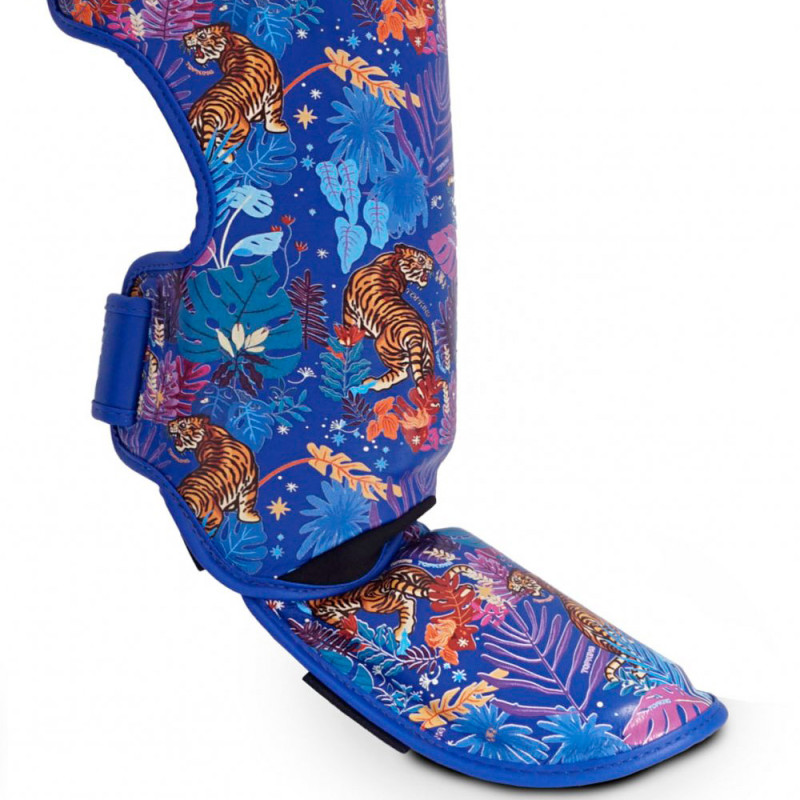 TKB TopKing "Wild Tiger" Shin Guards Muay Thai Boxing Blue