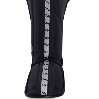 TKB TopKing "Full Impact Double Tone" Shin Guards Muay Thai Boxing Silver-Black