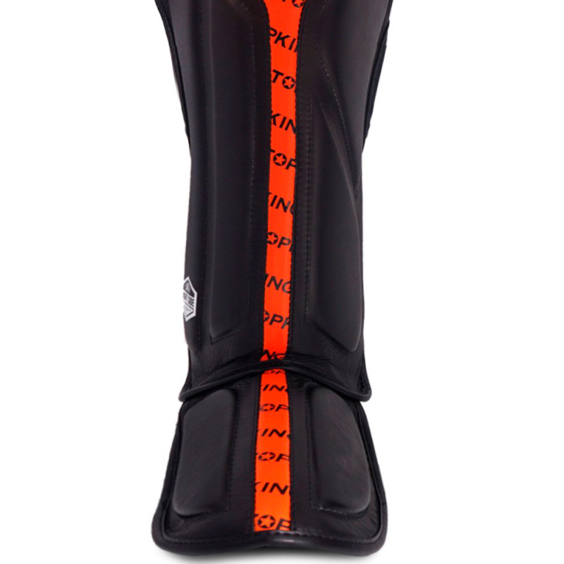 TKB TopKing "Full Impact Double Tone" Shin Guards Muay Thai Boxing Orange-Black