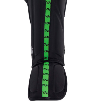 TKB TopKing "Full Impact Double Tone" Shin Guards Muay Thai Boxing Green-Black