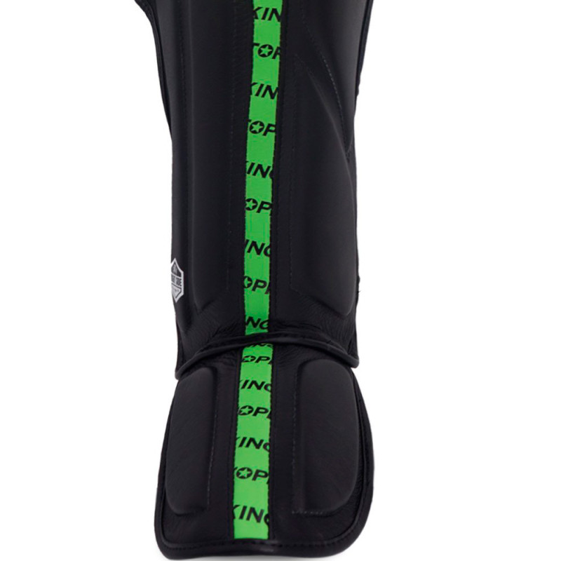TKB TopKing "Full Impact Double Tone" Shin Guards Muay Thai Boxing Green-Black
