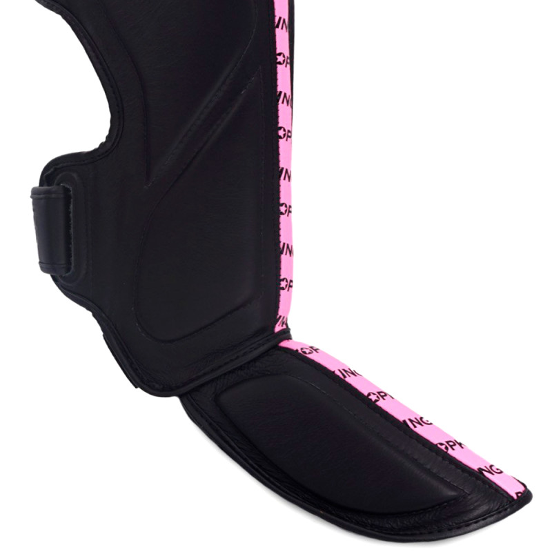 TKB TopKing "Full Impact Double Tone" Shin Guards Muay Thai Boxing Pink-Black