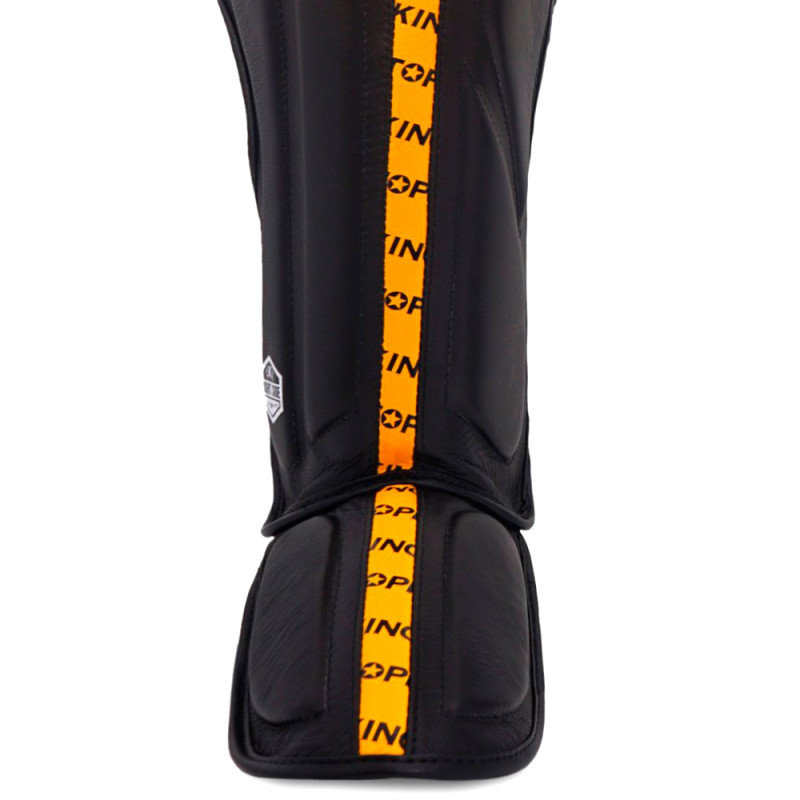 TKB TopKing "Full Impact Double Tone" Shin Guards Muay Thai Boxing Yellow-Black