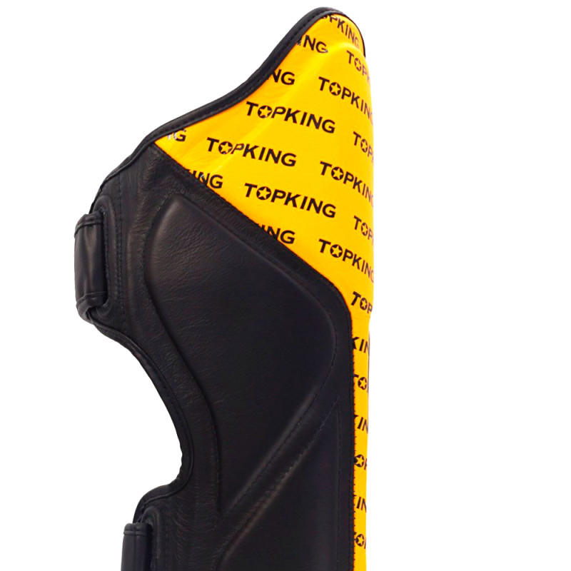 TKB TopKing "Full Impact Double Tone" Shin Guards Muay Thai Boxing Yellow-Black