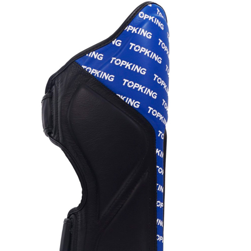 TKB TopKing "Full Impact Double Tone" Shin Guards Muay Thai Boxing Blue-Black