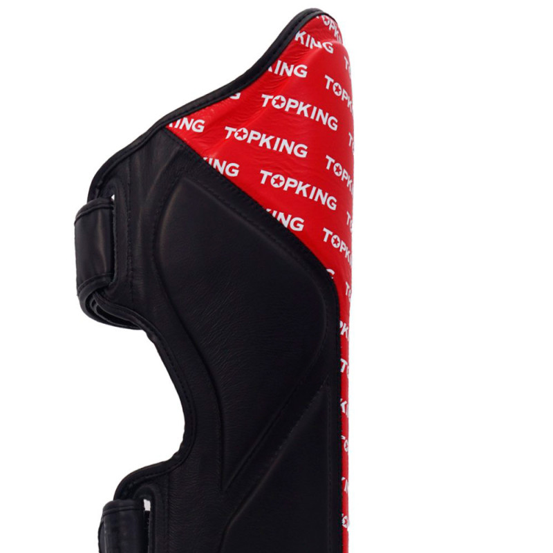 TKB TopKing "Full Impact Double Tone" Shin Guards Muay Thai Boxing Red-Black