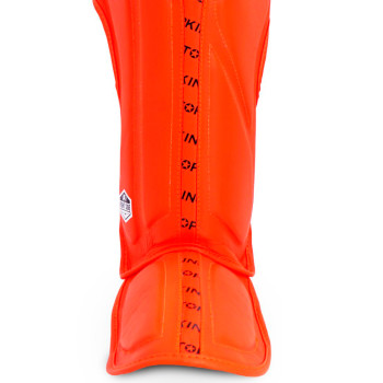 TKB TopKing "Full Impact Single Tone" Shin Guards Muay Thai Boxing Orange