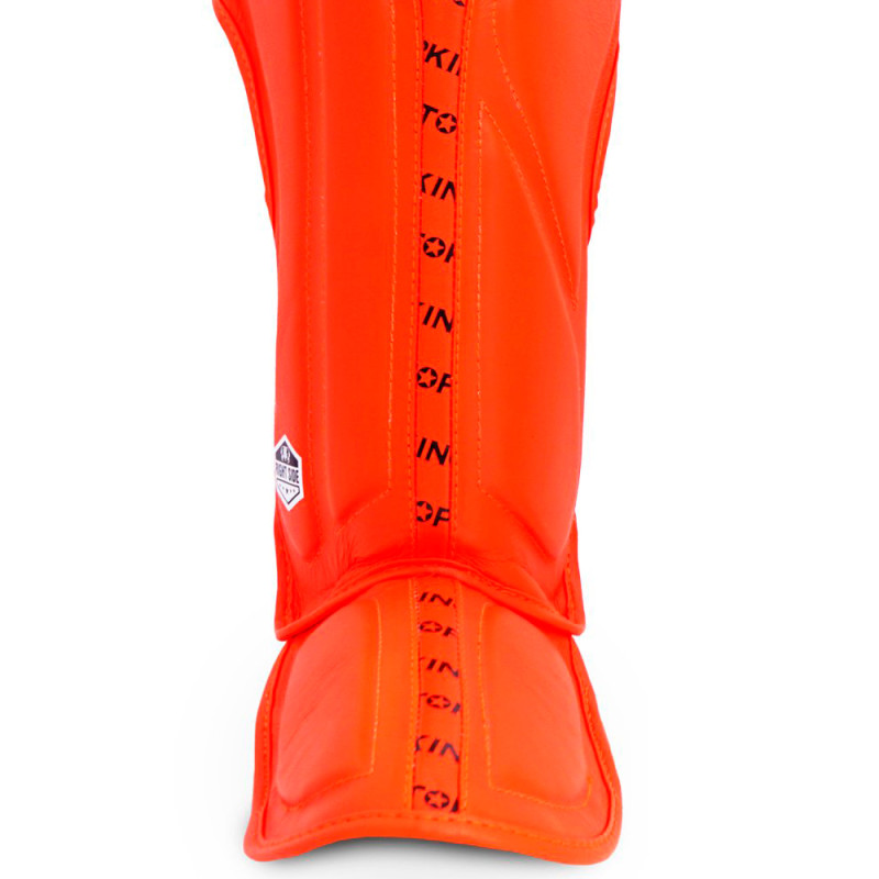 TKB TopKing "Full Impact Single Tone" Shin Guards Muay Thai Boxing Orange